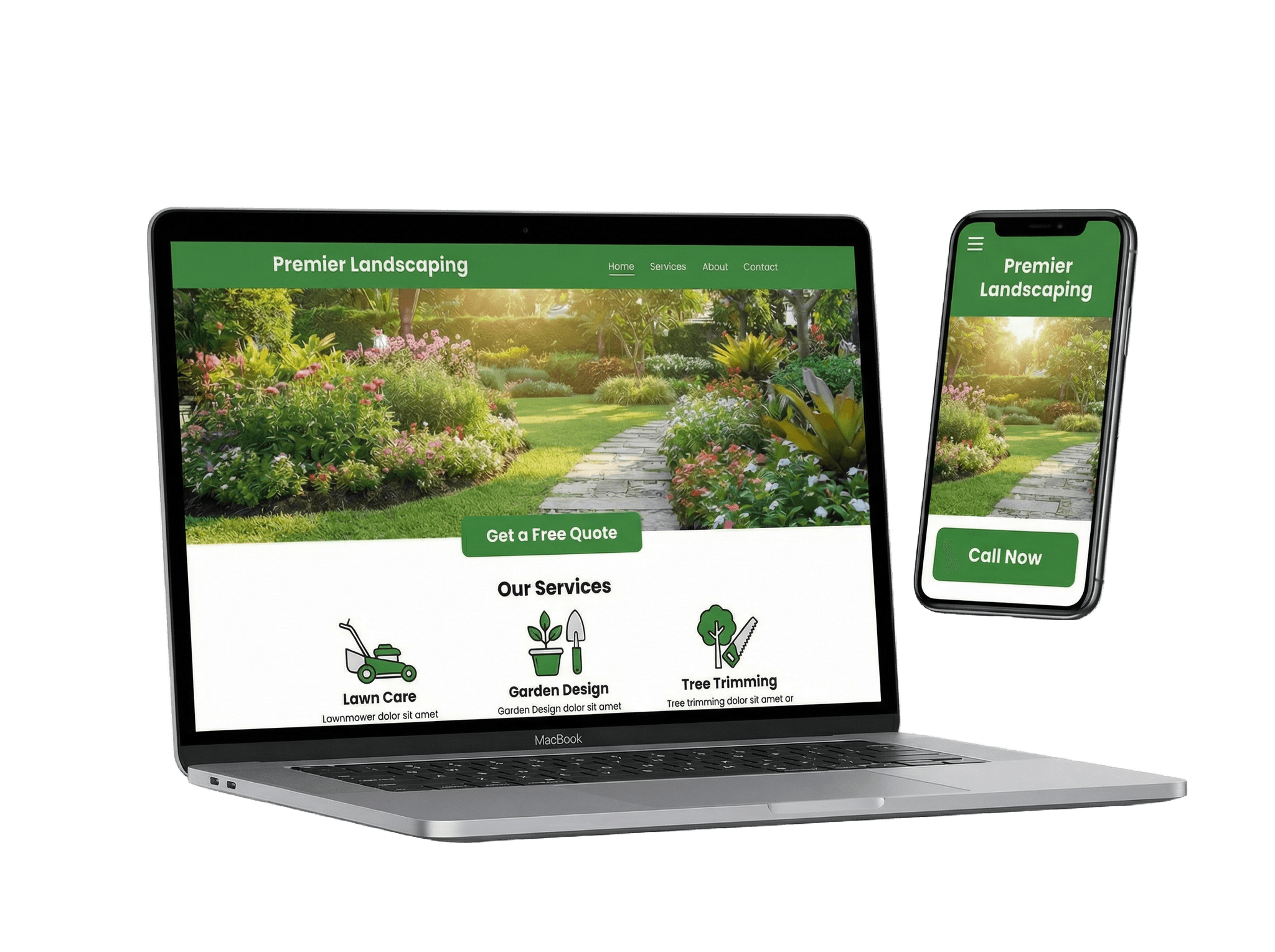 Landscaping Business Website mockup